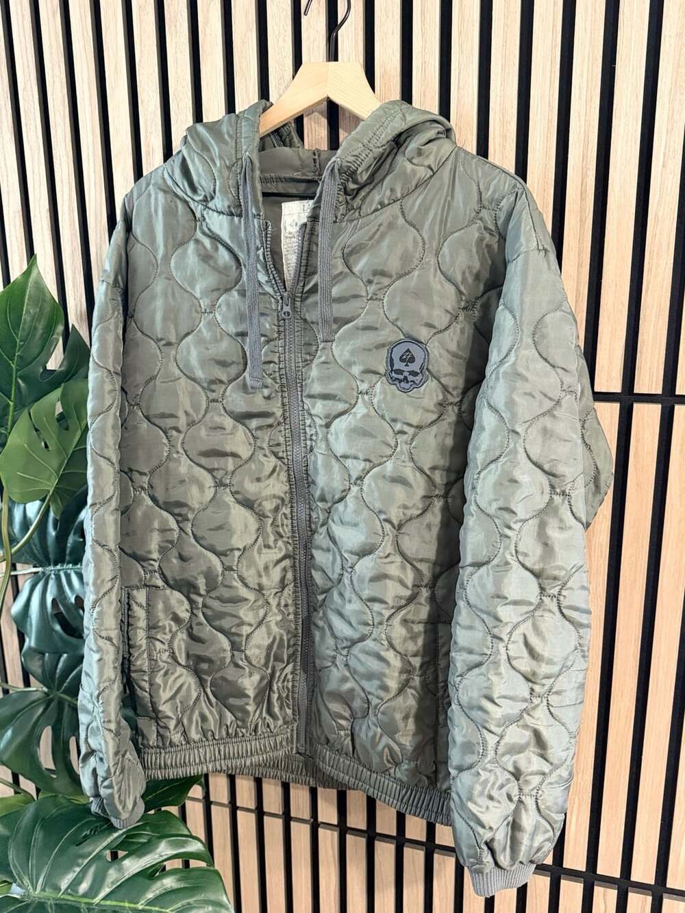 Zero Foxtrot Woobie Zip Hoodie Size Large Green Quilted Jacket